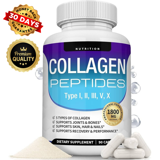 Kindleway® Multi Collagen Peptides Pills | Type I, II, III, V, X